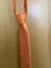 Barry Wang Orange Color Modern Silk Tie 