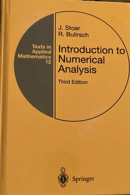 Introduction to Numerical Analysis Hardcover, by J. Stoer GOOD+