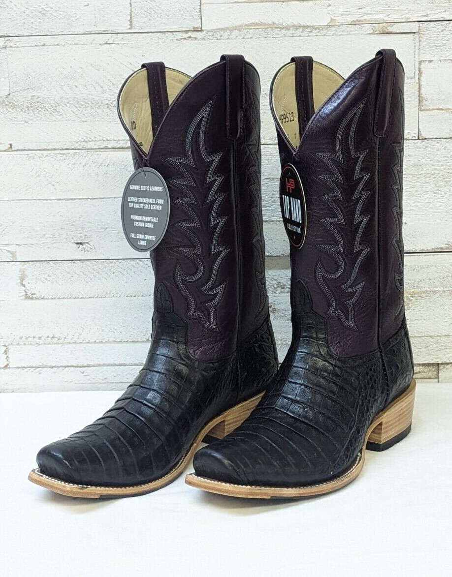 Men's Horse Power Top Hand Boots Black Caiman HP9513 | eBay