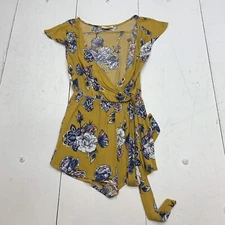 The Hanger Womens Yellow and Floral Romper Size Small