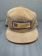Vintage K-Brand Corduroy Scouler Seeds Trucker Hat Snapback Patch Made In USA