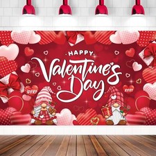 Happy Valentines Day Banner 71x44 Inch Red Pink Happy Valentine's Day Banner Ba
