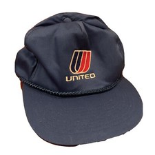 Vintage United Airlines Buckle Strapback Cap Hat OSFA Retro