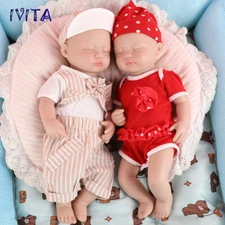 IVITA 15" Boy|Girl Full Silicone Reborn Doll Sleeping Infant Doll Xmas Kids Gift