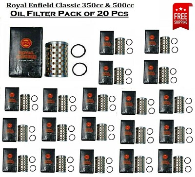 Lot De 6 Filtres à Huile + Rondelles Pour Royal Enfield Bullet 350/500CC - Facile à Installer
