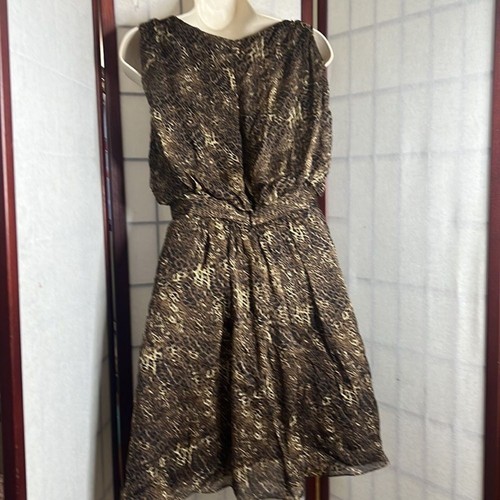 KURT THOMAS SILK LEOPARD PRINT MINI DRESS SIZE 2 - Picture 2 of 7