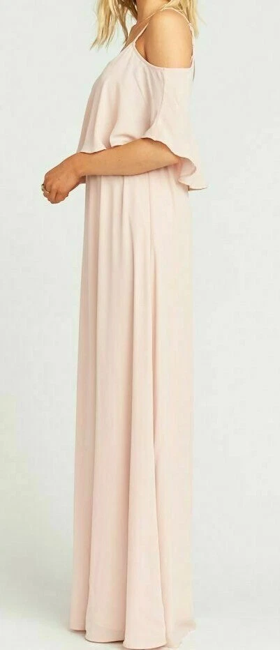 Show Me Your MuMu Caitlin Ruffle Maxi Dress Dusty Blush Crisp