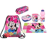Disney Minnie Mouse Set Zaino Borsa Flach Becher Tasse Trinkflasche Federmappe