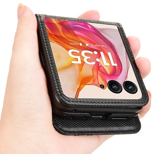 Luxury Slim PU Leather Flip Wallet Phone Case For Motorola MOTO Razr 50/50 Ultra - Picture 3 of 35