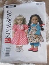 Butterick See Sew Sewing Pattern 6082 18" Doll Clothes Dress Pants Shirt UNCUT