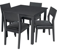 Hygena Square Solid Wood Dining Table And 4 Chairs Black Solid Wood Dining Set Hygena Square Solid Wood Dining Table And 4 Chairs Black Solid Wood Dining Set