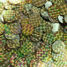 20mm Flat Round Sequin Paillettes Gold Prism Metallic. Made in USA