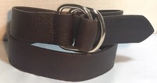 The Limited Italian Made Brown Leather Belt Stainless DRings Sz M 1-3/8  Wide EUC