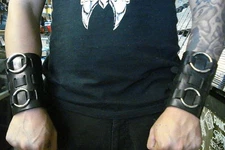 LEATHER STRAPPED BRACELET.BRUTAL DEATH METAL...(MDLG0095).....BLOODBATH