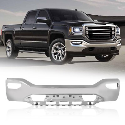 Front Bumper Face Bar W/O Sensor For 16-19 Sierra 1500/Limited W/Fog Light Holes
