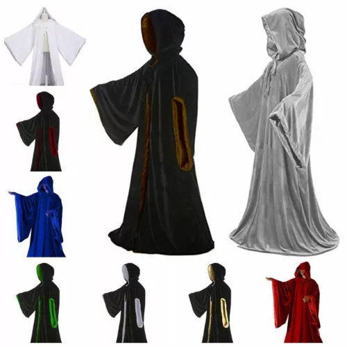 Velvet Robe Halloween Cloak Fancy Cosplay Costume - Picture 1 of 47