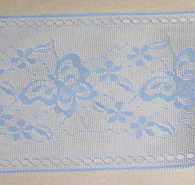 Vintage Blue Butterfly Lace Trim 3 Yards x 7'' Picot P01AV CLOSEOUT
