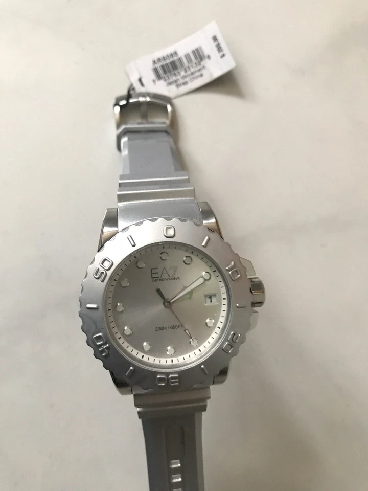 $295 EMPORIO ARMANI Mens Sportivo EA7 Silver 46mm Dial 200 Meter Watch AR6085 - Image 2 of 3