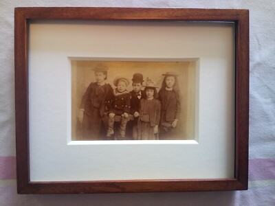 Gerahmtes ungewöhnliches Vintage Familienfoto von Jonas F Wright Norfolk Kinder 1900