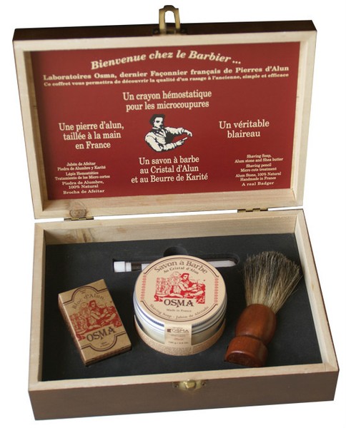 Kit Afeitado : Piedra de Alumbre +Jabon de Afeitado + Brocha de Tejón + Lapiz