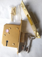 Avocet 5 Lever Mortice Deadlock, 2.5" (64mm), Brass Finish, 2 keys + Fixings