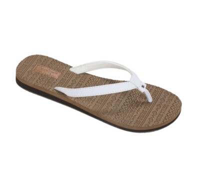 Fashy Damen V-Strap Carolina Flip Flop Zehentrenner weiß