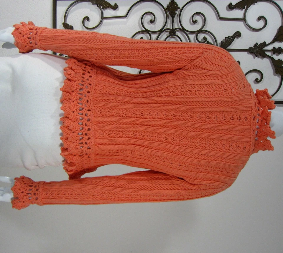 Cárdigan SUÉTER MANGA LARGA M Mediano Coral Naranja One Girl Who  Foto 4 de 4