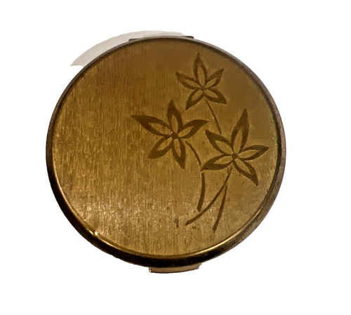 Vintage Stratton Compact Mirror Powder England Gold Floral Design Beautiful - Picture 2 of 11
