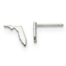 BRAND NEW 925 Sterling Silver Florida State Push Back Earrings Model: XNE50SS-FL