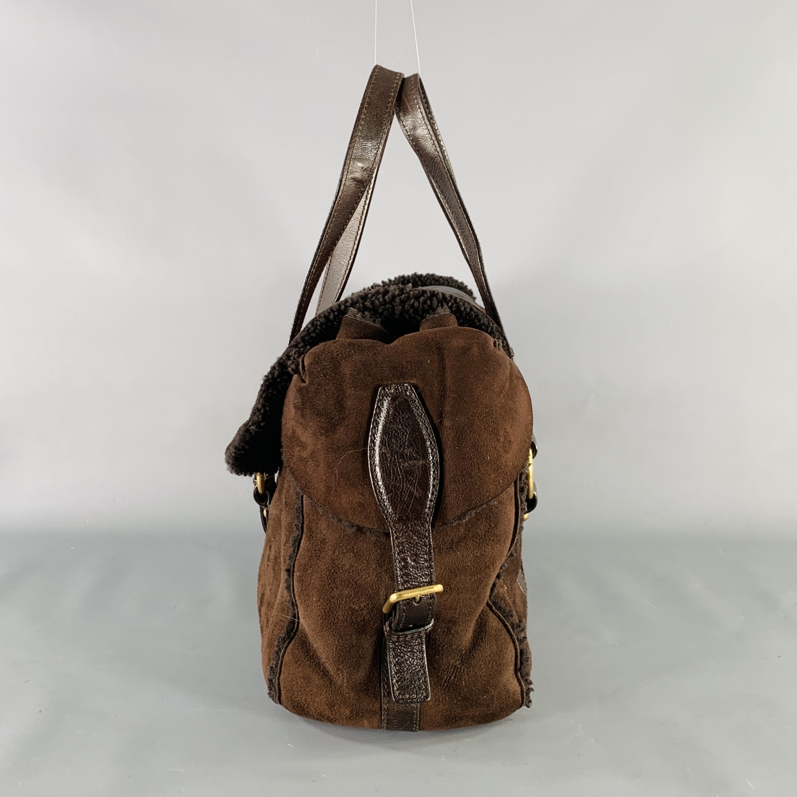 YVES SAINT LAURENT Borsa A Spalla In Pelle Di Montone Marrone