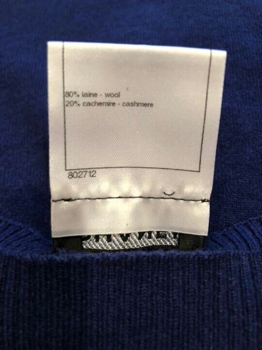 CHANEL Rib Knit Frill Dress Women Size 36 Navy Fu… - image 4