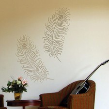 Peacock Feather Grande Stencil - Size MEDIUM - By Cutting Edge Stencils