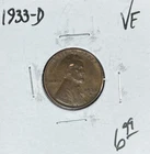 1933-D LINCOLN WHEAT CENT ~ VF ~NICE COIN~