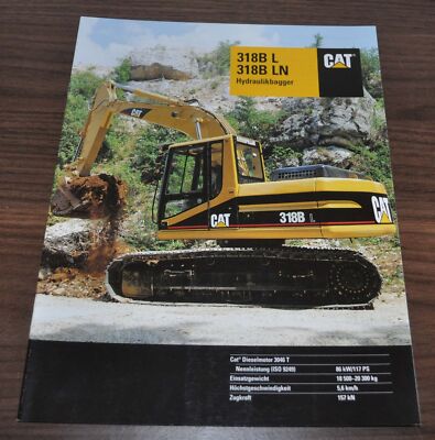 Caterpillar 318B LN Bagger Excavator Cat Specification Brochure