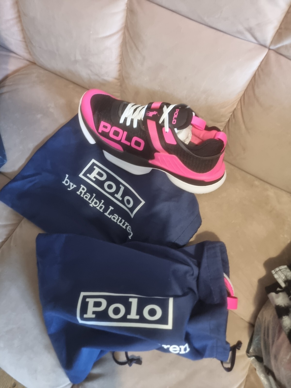 Polo RALPH LAUREN unisex PINK PONY Tech court sneaker professionale taglia UK 11