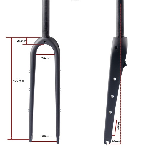 Gravel bike 700C Carbon fiber 1 1/8 road wide tire Fork Flat Mount Quick release - Picture 2 of 10
