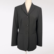 Wool Blend Single Breasted Black Blazer Jacket Classiques Entier Size 6