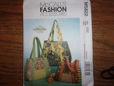 McCall's Sewing Pattern 5822 Kay Whitt Design Purse Handbag Tote Bag 3 Styles UC