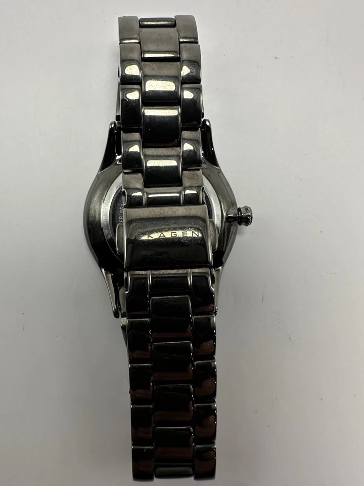 Reloj Skagen 347SMXM Damas 30MM 6" Delgado Swarovski Cristal Gunmetal A2 Foto 4 de 4