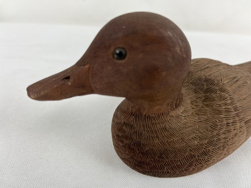 Vintage Handcrafted Small Wooden Duck Signed - Picture 4 of 7