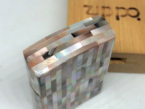 Rare! ZIPPO Full Striped Mother of Pearl GILBERT VANEL Shell Case Lighter w Box - Picture 8 of 11