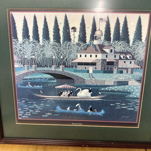 Vtg. Painting "PLEASANT SUNDAY " Calendar Print by Charles Wysocki Signed Framed - Picture 2 of 22