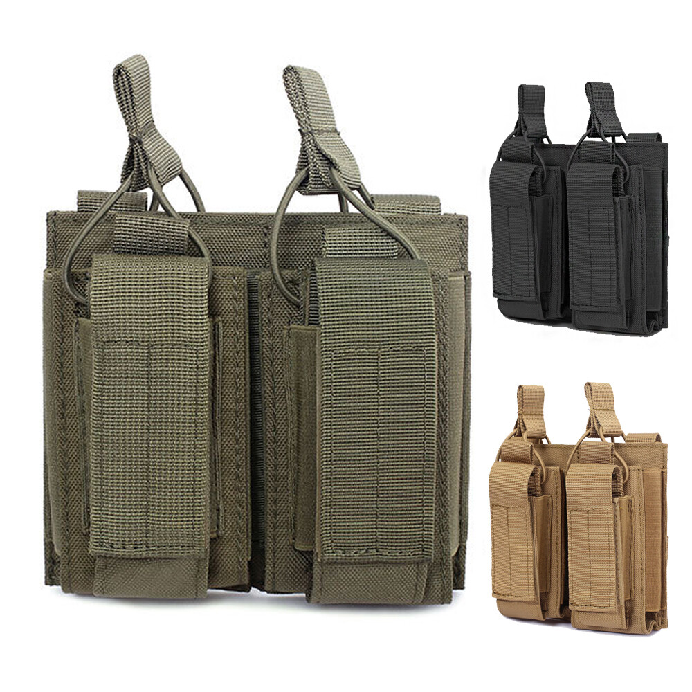 Tactical Open-Top Double Mag Pouch Molle Ammo Holder Military Style-image
