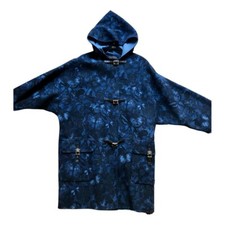 [rrp. £9,800] Rare Valentino Virgin Wool Blue Butterflies Hooded Cape Coat