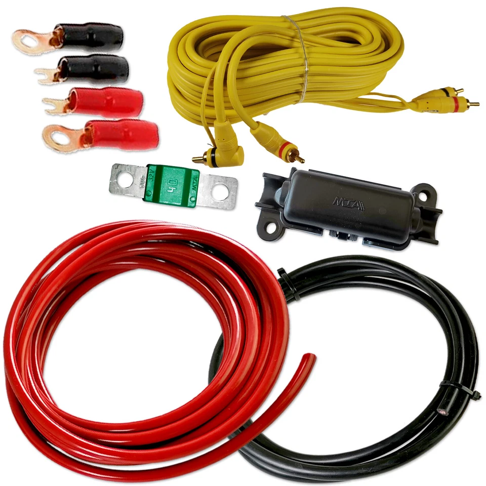 IMPULSE INNOVATION Impulse AWG 8 mm² Kabel Kit 2 Kanal Chinch Anschluss Endstufe Batterie Auto KFZ