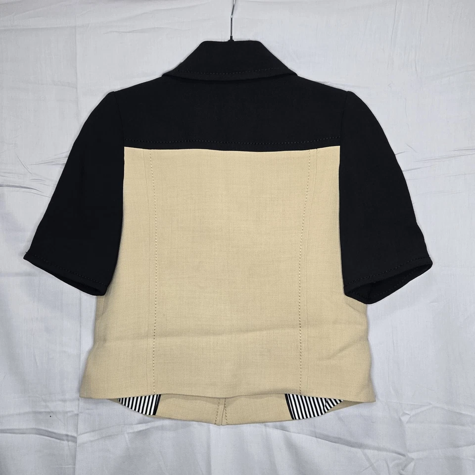 Chaqueta Blazer Kate Spade Negra/Tostada Bloque Viscosa Lana-Crepé Dalia Talla 4 Foto 4 de 4