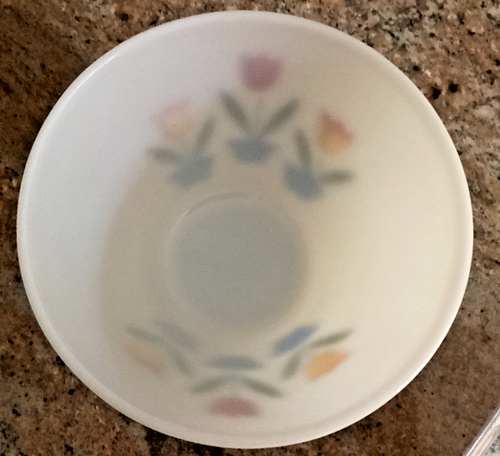 Fire King TULPEN 8" Spritzwassergeschützte Rührschüssel 3 Quart Ofengeschirr Tulpe Vintage - Bild 9 von 11