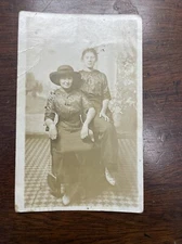 1912 Real Photo Postcard Two Women Cincinnati Ohio Rensler’s Photography