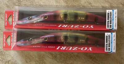 2 Yo-Zuri DD Walleye Crystal Minnow 5-1/4  7/8oz R1301-APC Floating