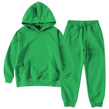 Boy's Hooded Tracksuit Pullover Sweatshirt Jogging Pants Set 2 Pieces Sweatsu...
